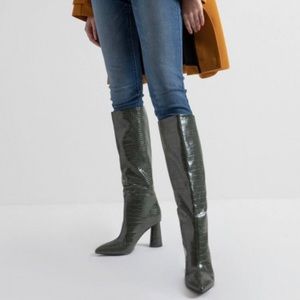 Charles & Keith Croc Print Boots
